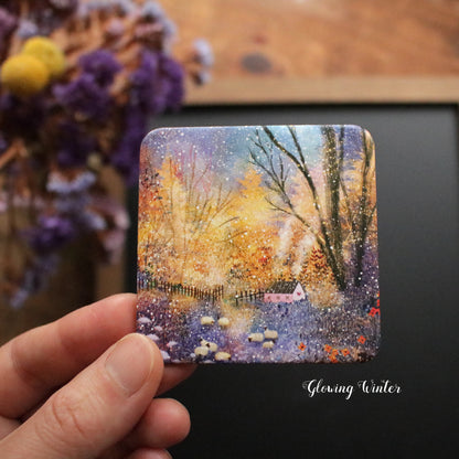 Illustrated Winter Fridge Magnet