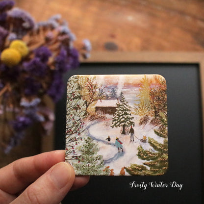 Illustrated Winter Fridge Magnet