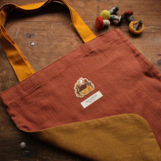 Handmade Linen Tote Bag