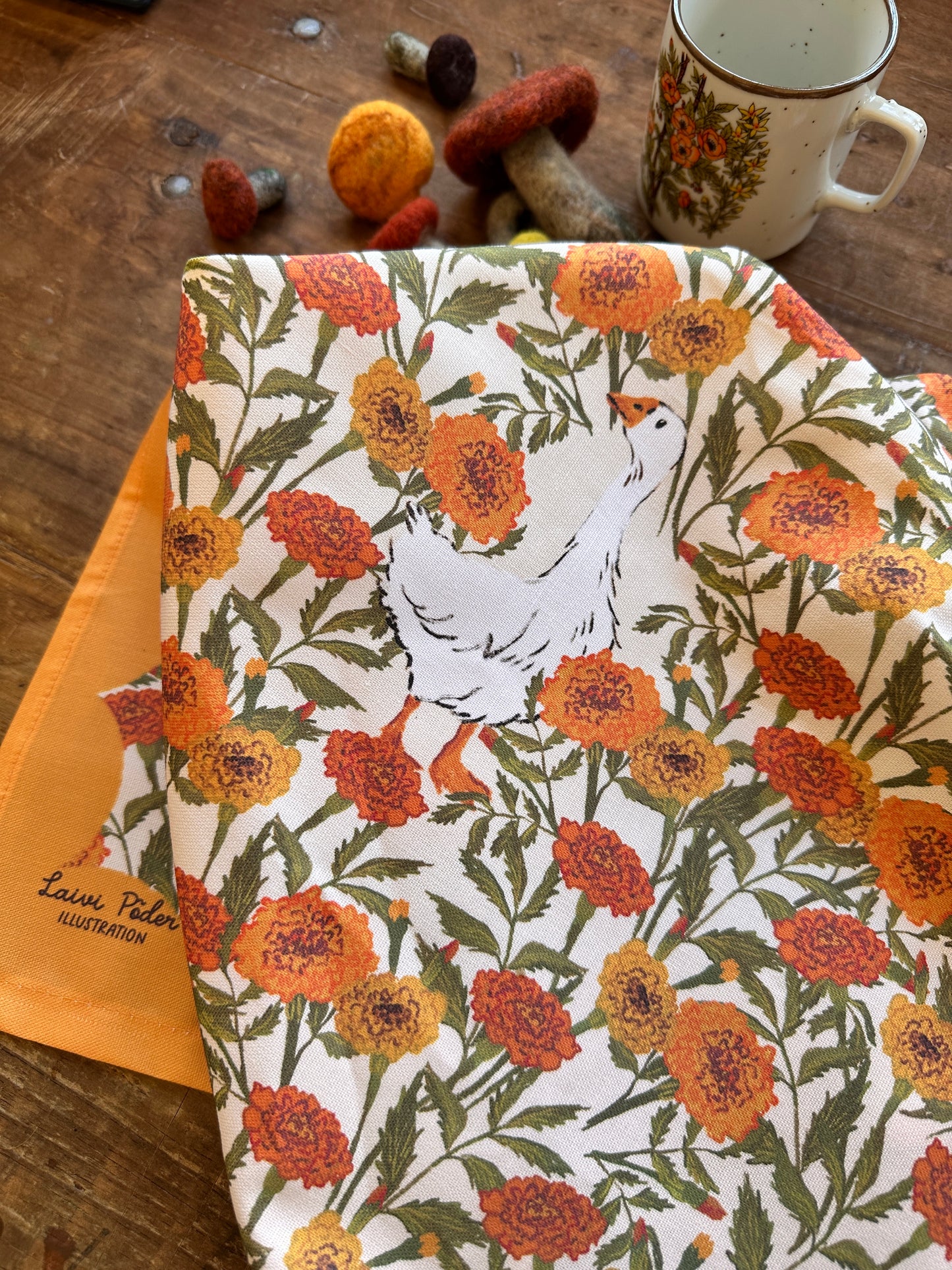 Tea Towel "Goose and Marigold"