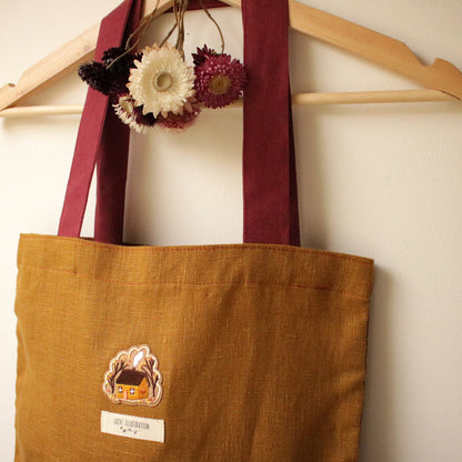 Handmade Linen Tote Bag