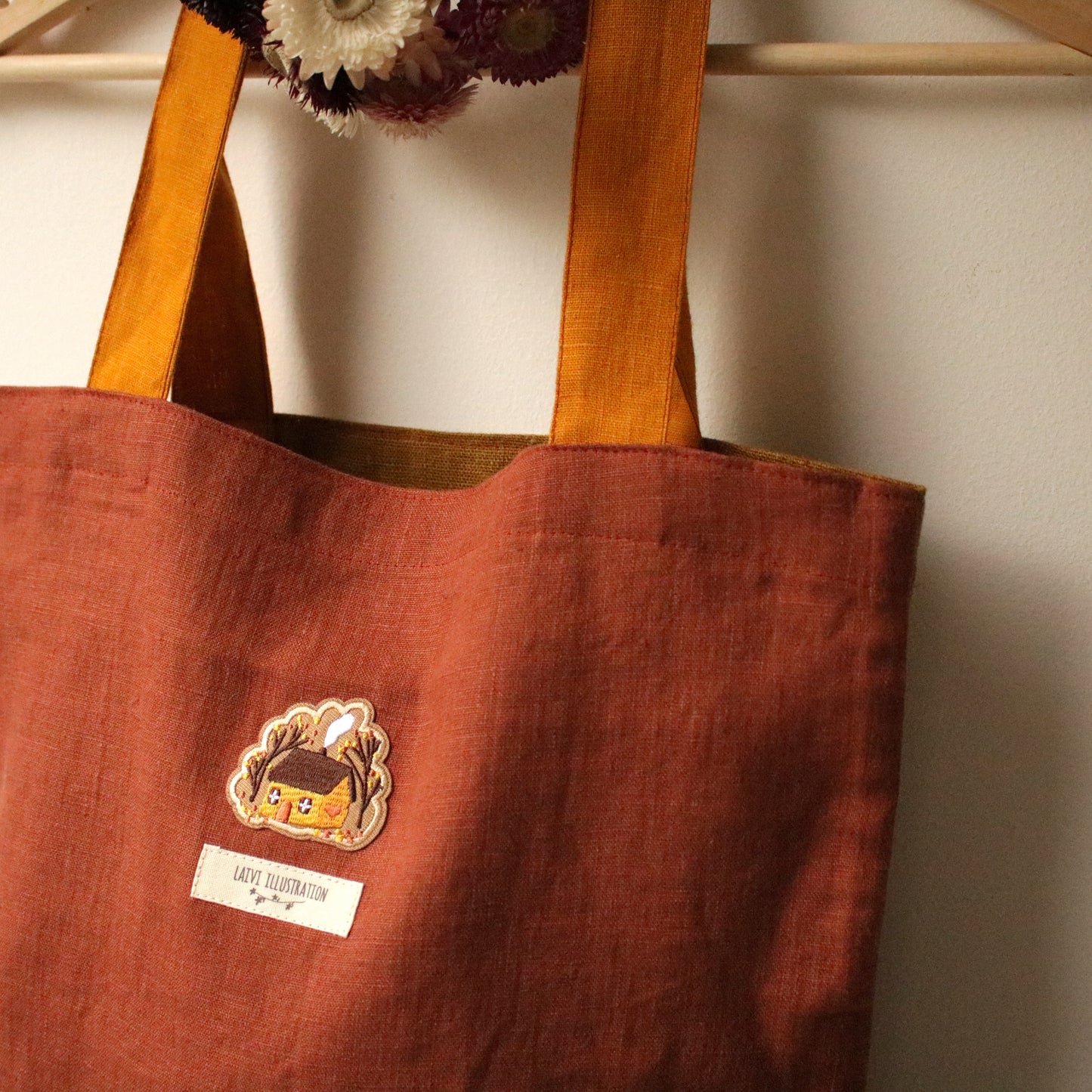 Handmade Linen Tote Bag