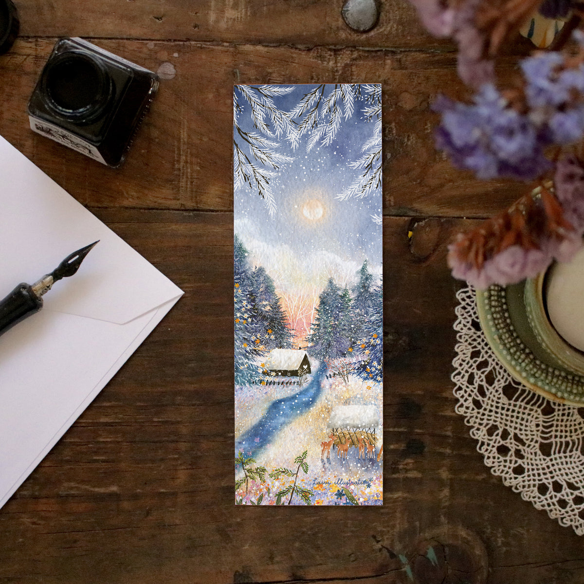 Set of 4 bookmarks "Seasons in my Garden"