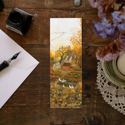 Set of 3 bookmarks "Autumn and Geese"
