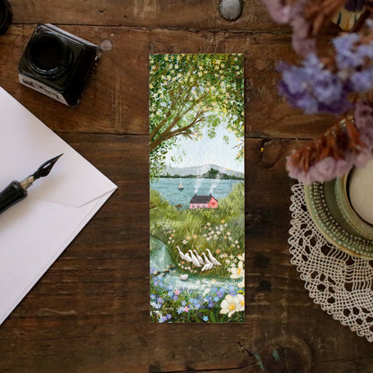 Set of 4 bookmarks "Lovely Geese"