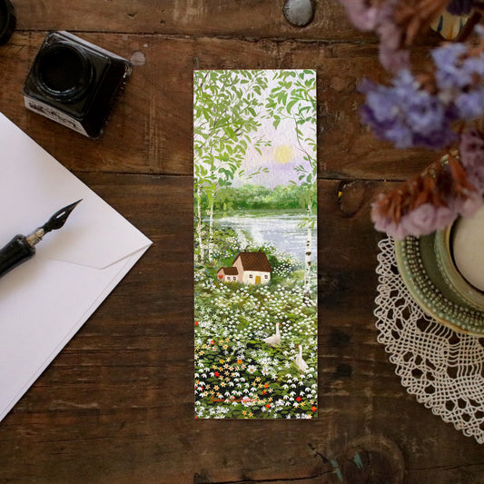 Bookmark "Birch Trees and Spring Flowers"