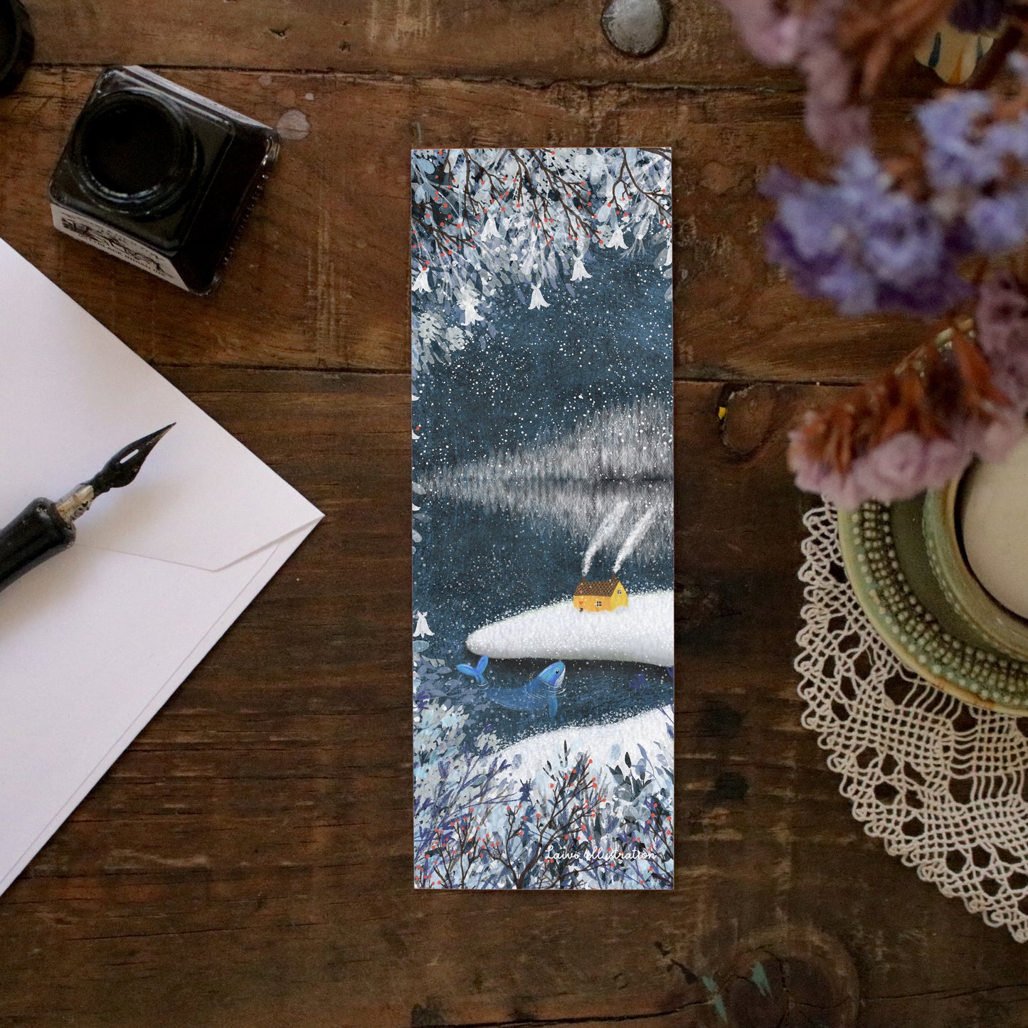 Set of 4 bookmarks "Winter Nights"