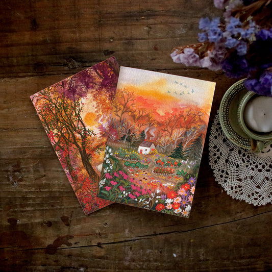 Greeting Card set of 2 "Autumn's Golden Hour"