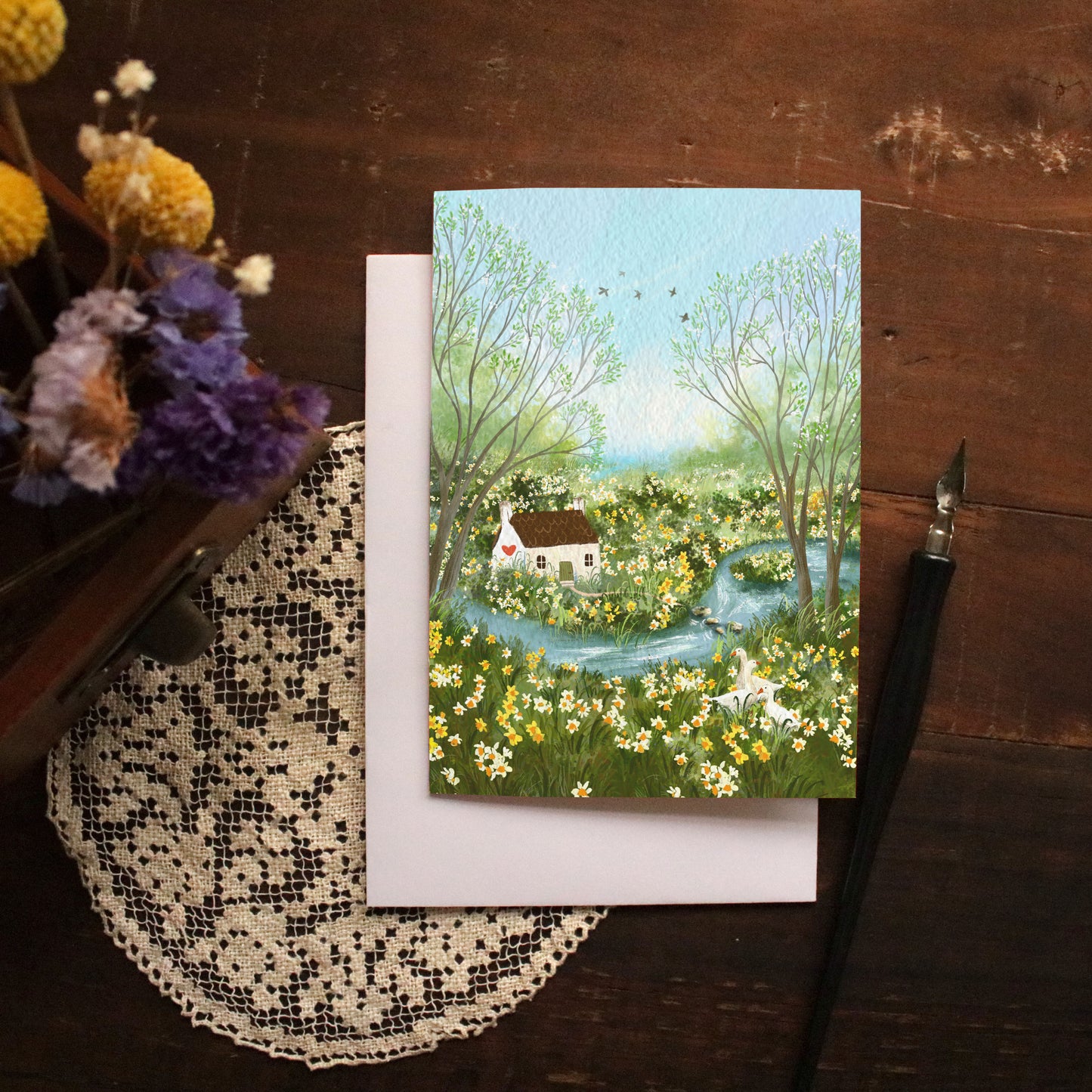 Greeting Card set of 4 "Blooming Springtime"
