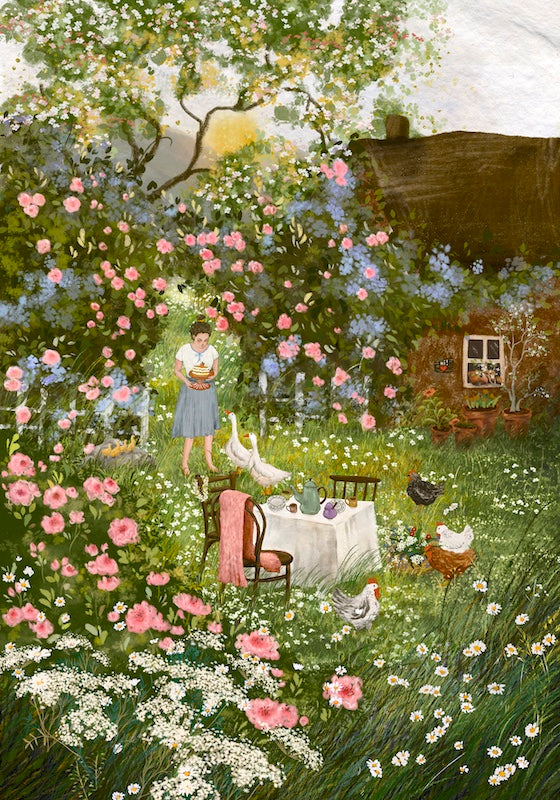 Giclee Fine Art Print "Rose Garden Picnic"