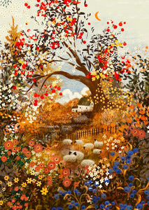 Giclee Fine Art Print "Apple Tree and Sheep"