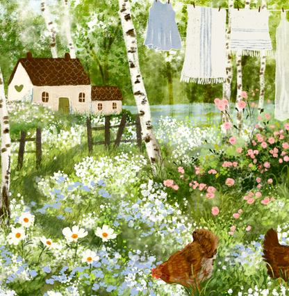 Giclée Fine Art Print "A Cottage in Birch Grove"