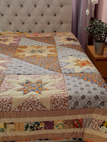 Heirloom Patchwork Blanket "Autumn Roses"