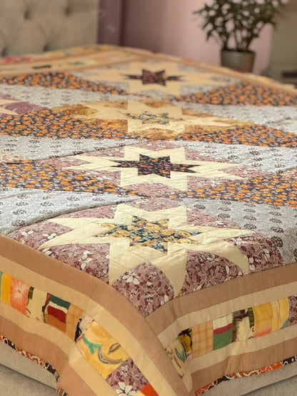Heirloom Patchwork Blanket "Autumn Roses"