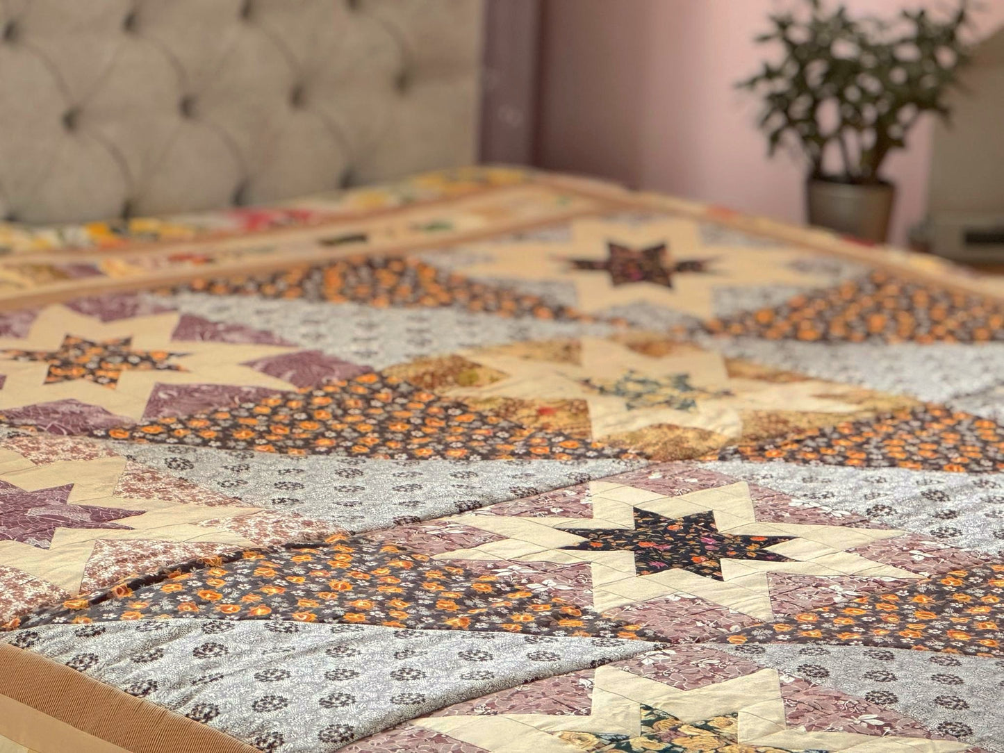 Heirloom Patchwork Blanket "Autumn Roses"