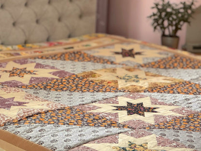Heirloom Patchwork Blanket "Autumn Roses"