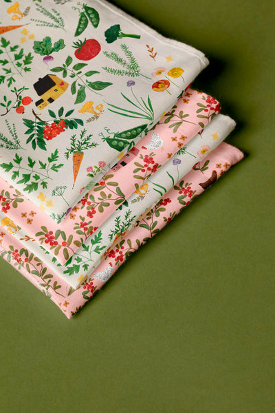 Organic Cotton Tea Towel "Autumn Garden"
