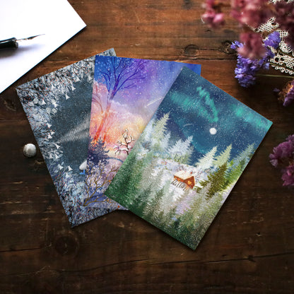 Greeting Card set of 3 "Winter Nights"