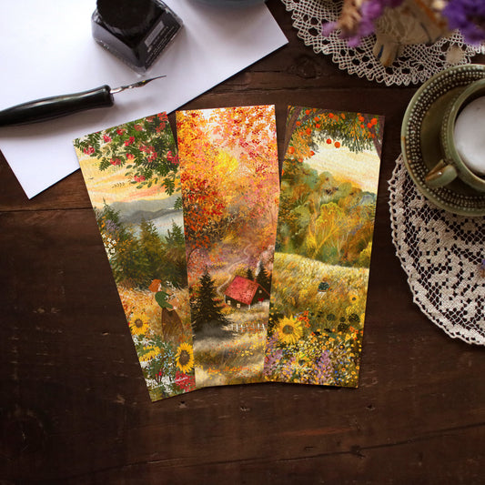 Set of 3 bookmarks "Golden Autumn"