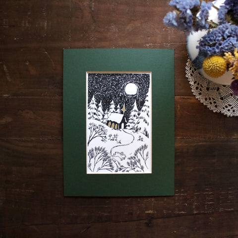 Original Ink Drawing "Holy Night"