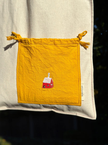 Essential Cotton Tote Bag with a Pocket Red House