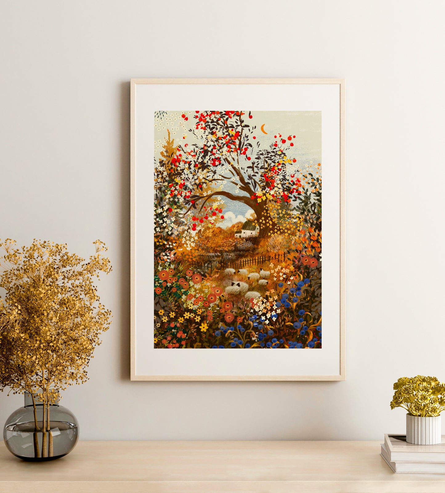 Giclee Fine Art Print "Apple Tree and Sheep"
