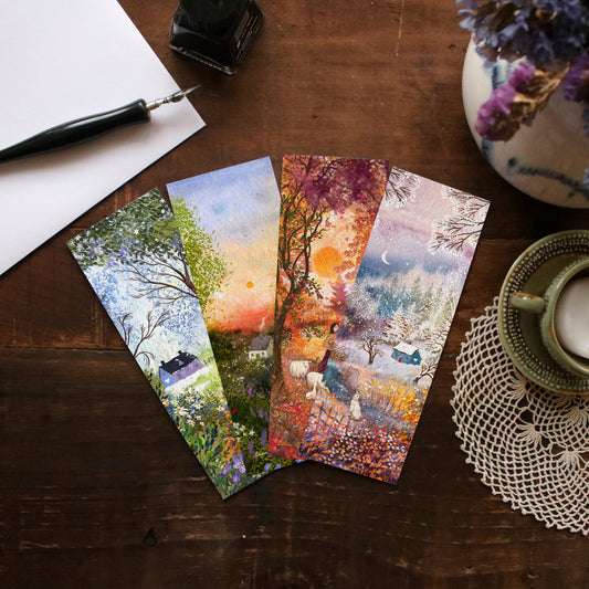 Set of 4 bookmarks "Through the Seasons"