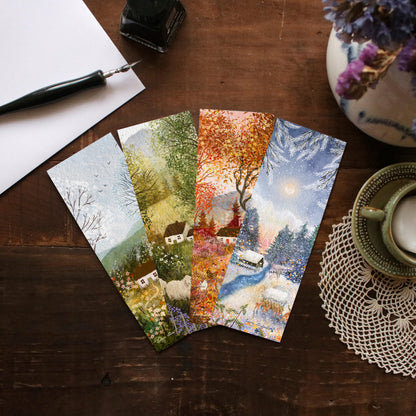 Set of 4 bookmarks "Seasons in my Garden"