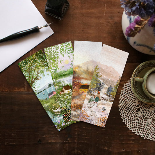 Set of 4 bookmarks "Lovely Geese"
