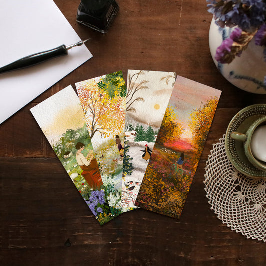 Set of 4 bookmarks "Quiet Moments"