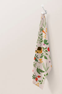 Organic Cotton Tea Towel "Autumn Garden"