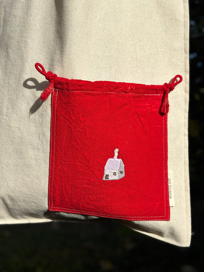 Essential Cotton Tote Bag with a Pocket White House