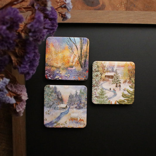 Illustrated Winter Fridge Magnet