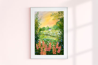 Giclee Fine Art Print "Foxglove and Chickens"