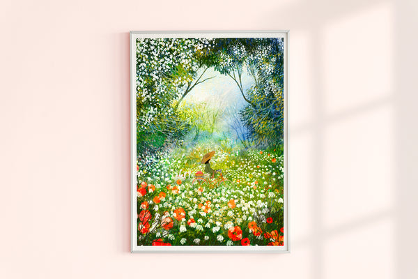 Giclee Fine Art Print "Flowers and Woodland"