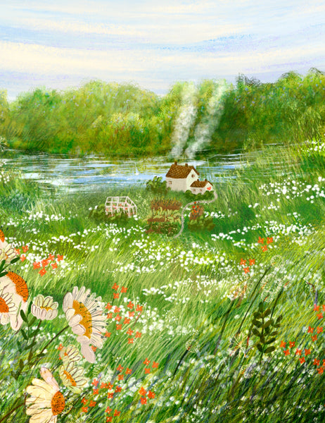 Giclee Fine Art Print "Home on the River Bank"
