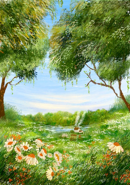 Giclee Fine Art Print "Home on the River Bank"