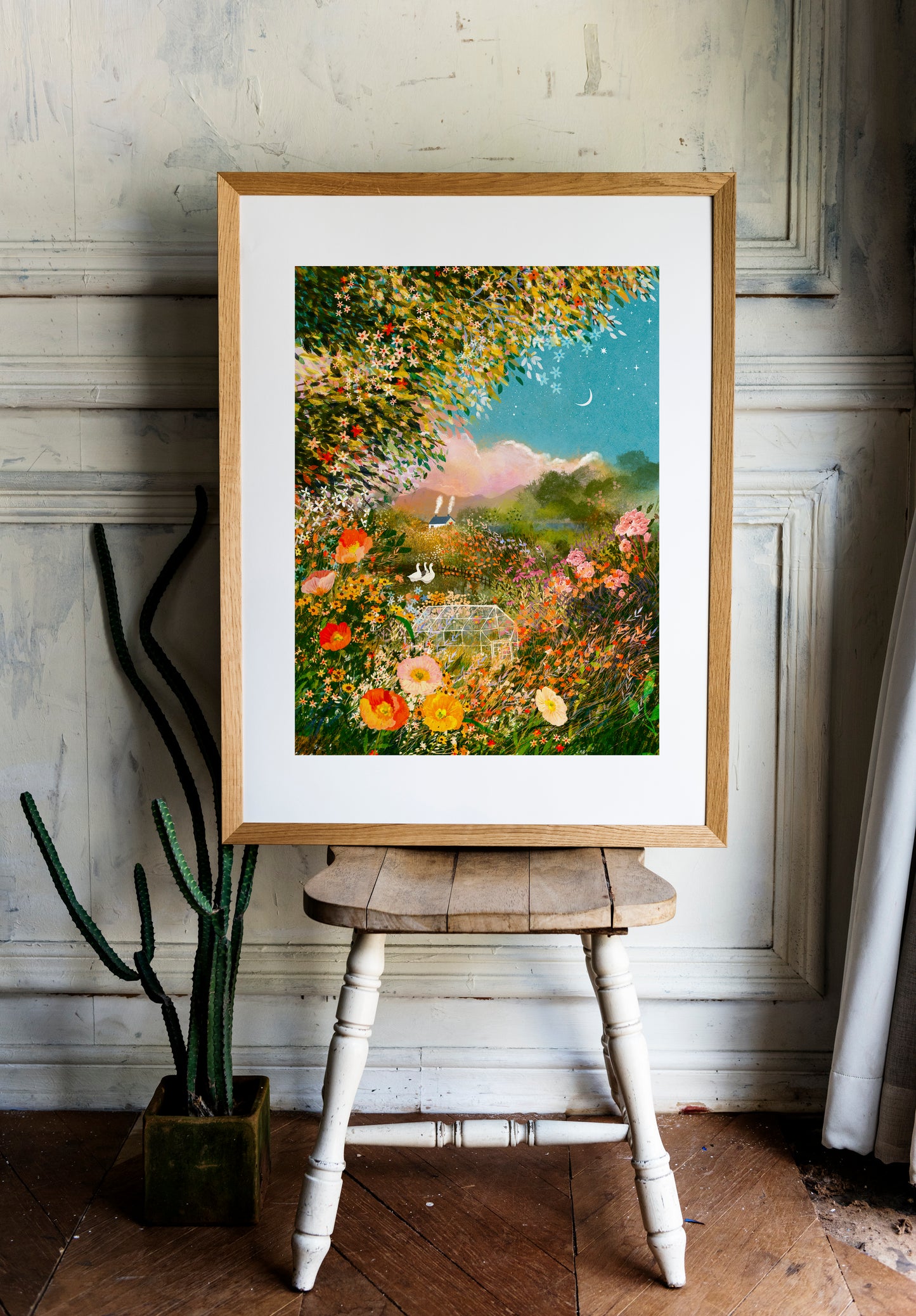 Giclee Fine Art Print "Friendly Geese and Anemones"