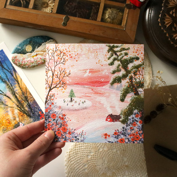 Greeting Card set of 4 "Quiet Snowy Days"