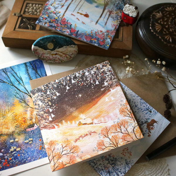 Greeting Card set of 4 "Quiet Snowy Days"