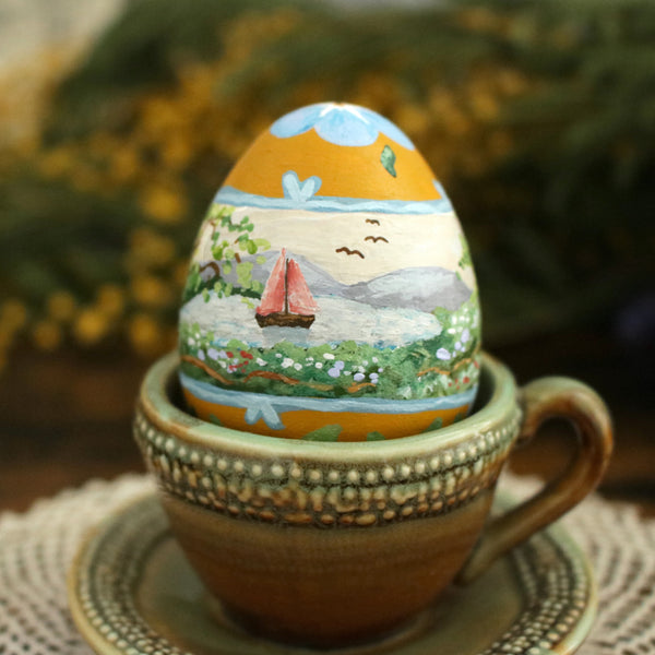 Heirloom Egg "Sailboat under a Milky Sky"