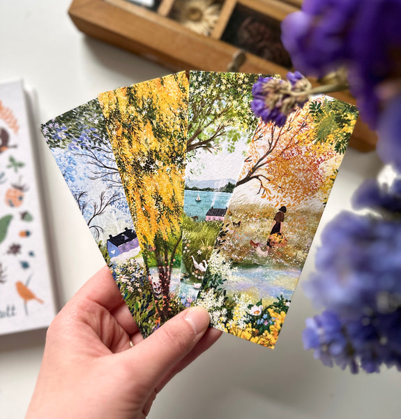 Set of 4 bookmarks "Blooming Springtime"