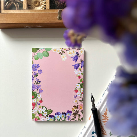 A6 Notepad "Strawberries and Blooms"