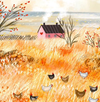 Giclee Fine Art Print "Chickens in my Backyard"