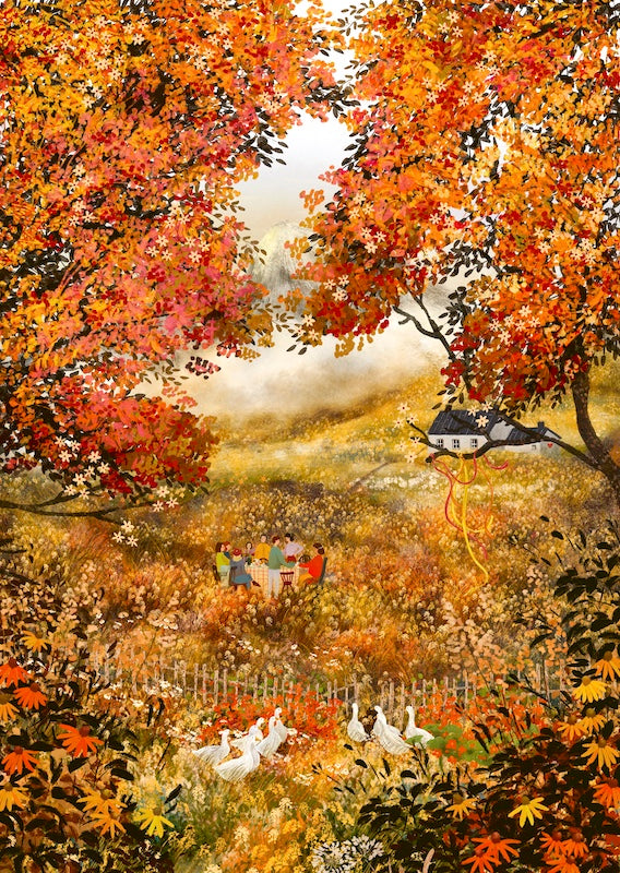 Giclee Fine Art Print "Autumn Meadow Picnic"