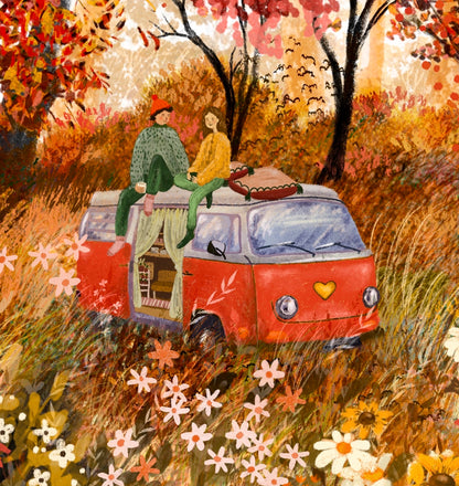 Giclee Fine Art Print  "Autumn Camping"