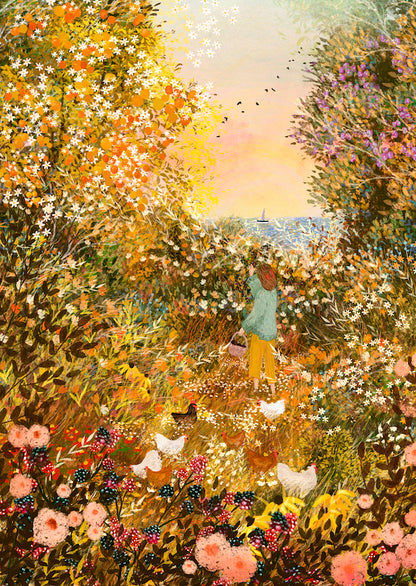 Giclee Fine Art Print "Blackberry picking"