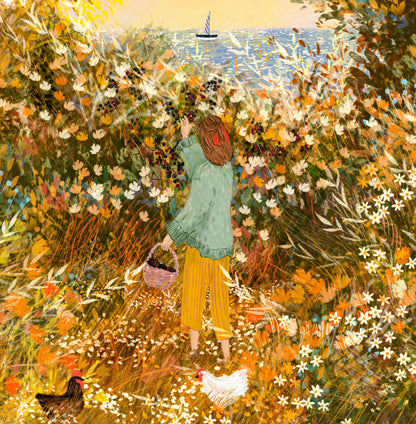 Giclee Fine Art Print "Blackberry picking"