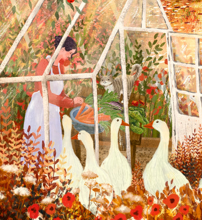 Giclee Fine Art Print  "Greenhouse Visitors"