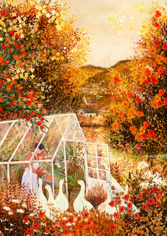 Giclee Fine Art Print  "Greenhouse Visitors"
